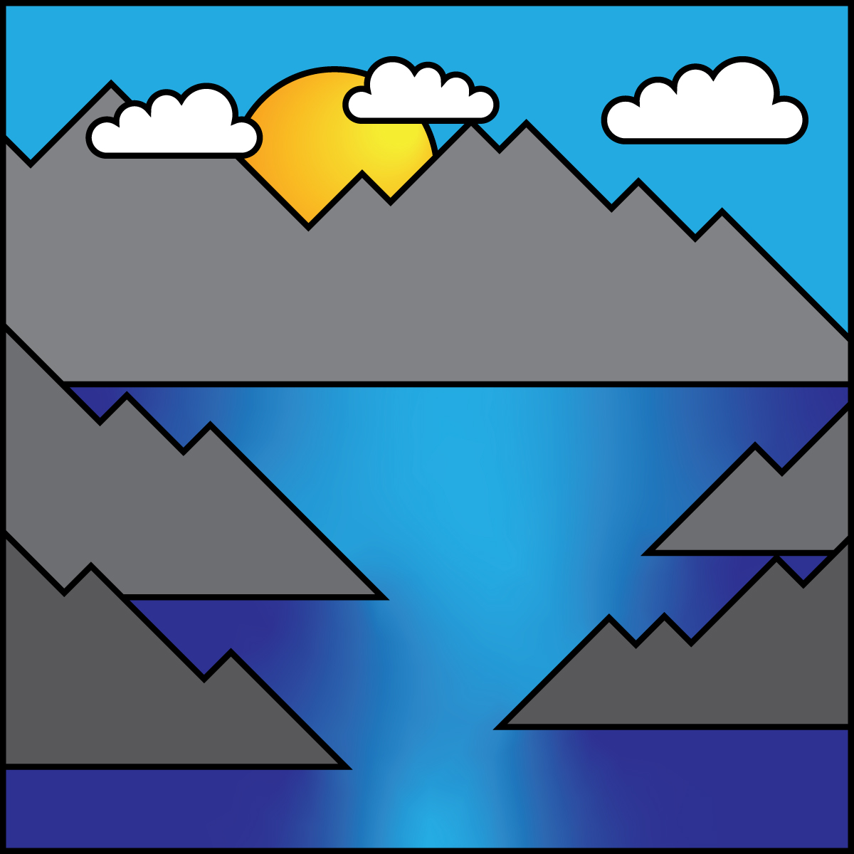 My original Adobe Illustrator Art Piece titled Overlooking Paradize